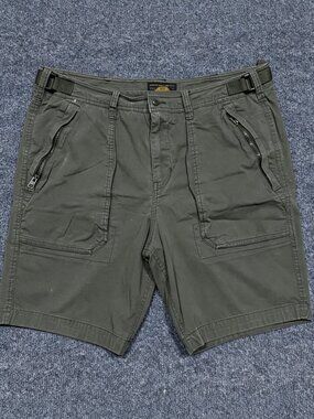 Abercrombie & Fitch Shorts Mens 36 Green Cargo Adjustable Waist Utility Casual